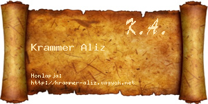 Krammer Aliz névjegykártya